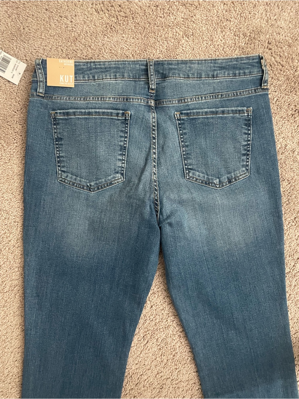NWT KUT Catherine Boyfriend Straight-Leg Medium Wash Jeans Women Size 14 - Picture 5 of 10